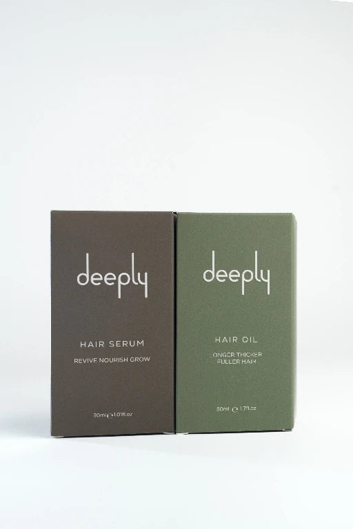 مجموعة العناية بالشعر | سيروم وزيت | Deeply AE